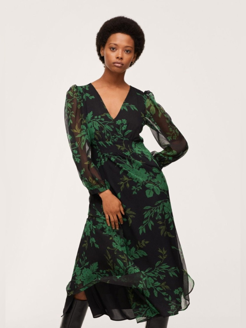 MNG Floral Chiffon Dress